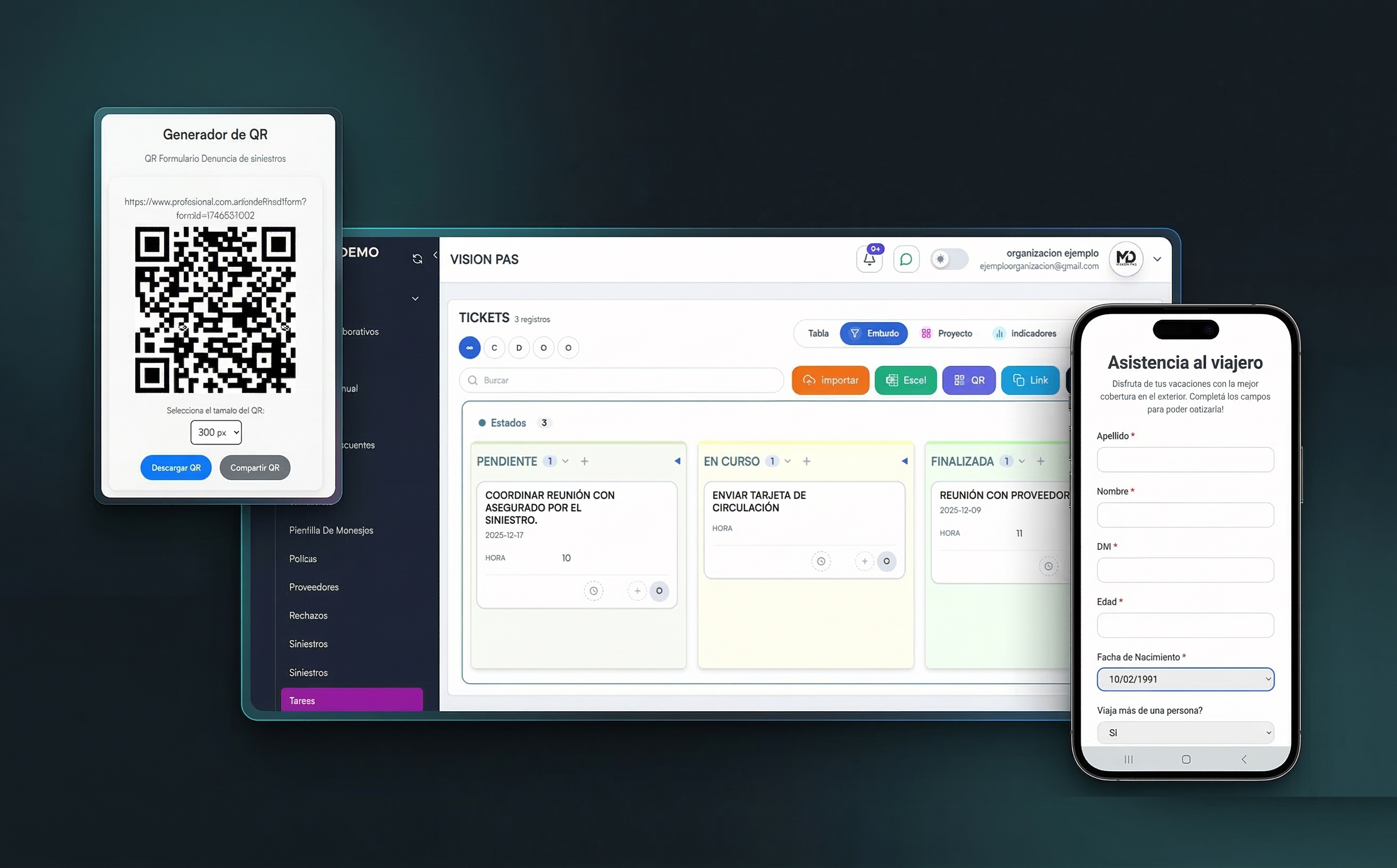 Captura de formularios dinámicos de VISION PAS.